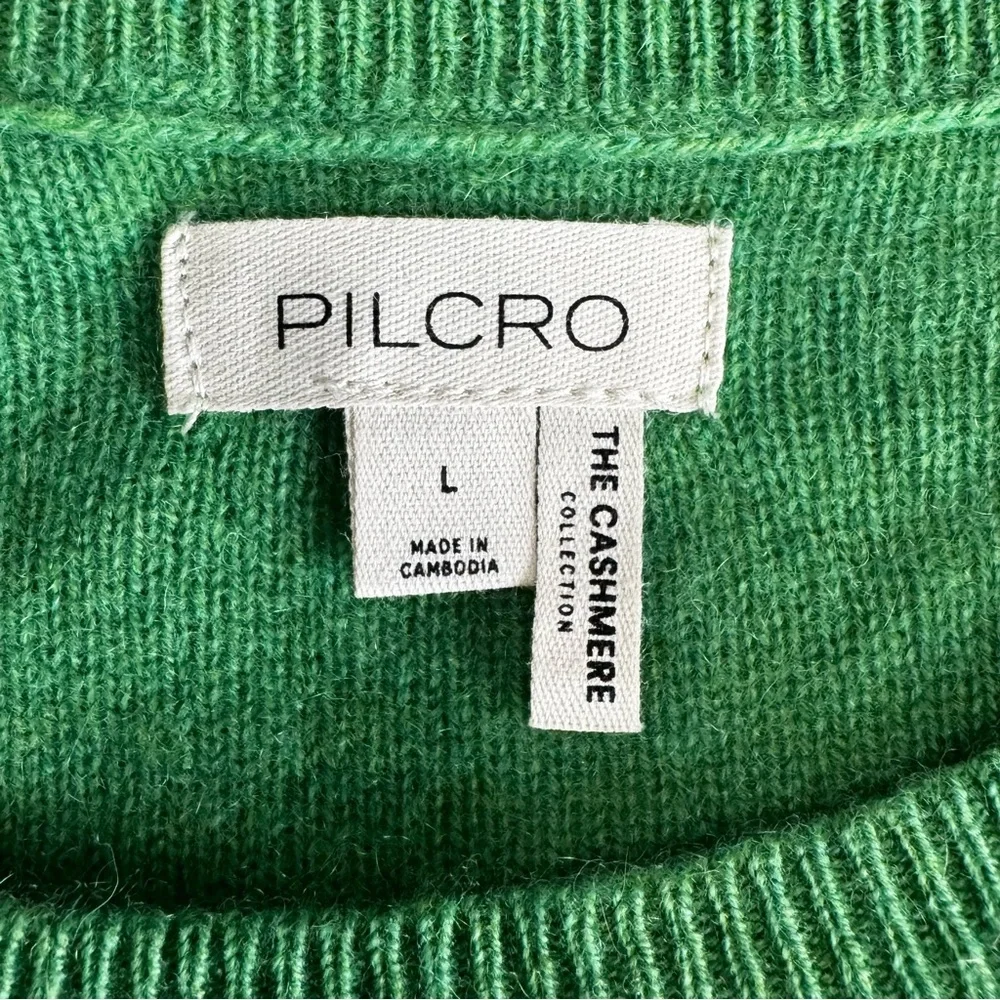 Anthropologie Pilcro The Alani Cashmere Crop crewneck Sweater "MILAN" Green SzL - Picture 2 of 9